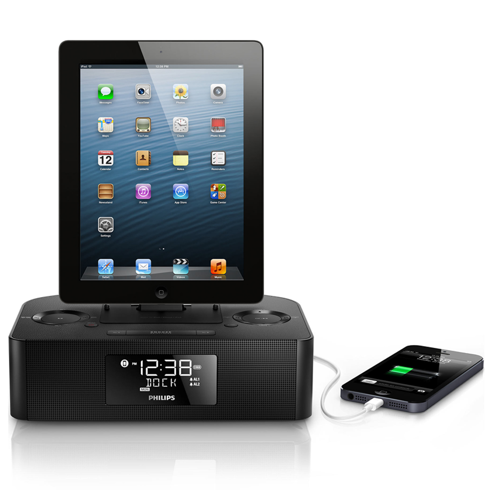 iphone charging dock clock radio